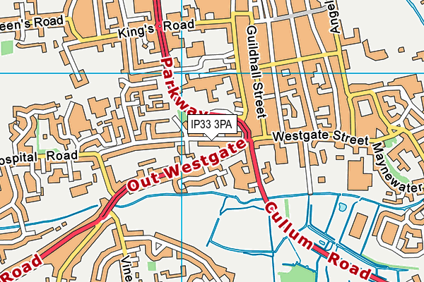 IP33 3PA map - OS VectorMap District (Ordnance Survey)