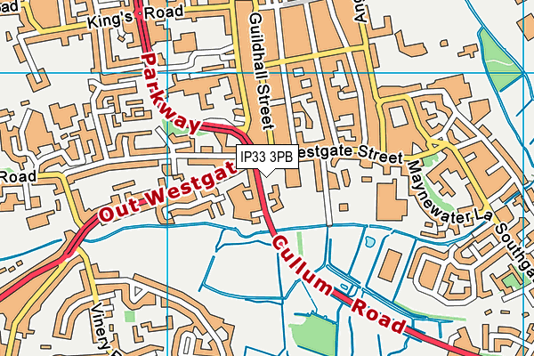 IP33 3PB map - OS VectorMap District (Ordnance Survey)