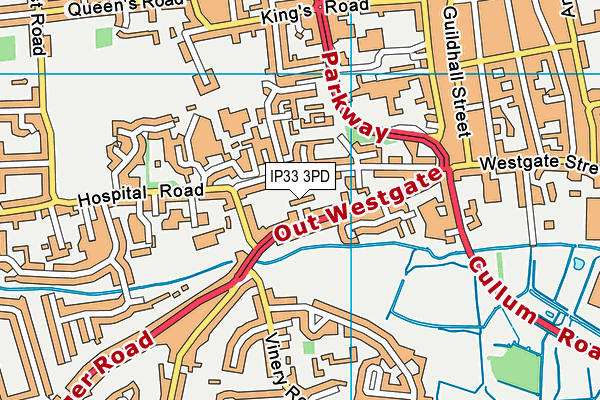 IP33 3PD map - OS VectorMap District (Ordnance Survey)