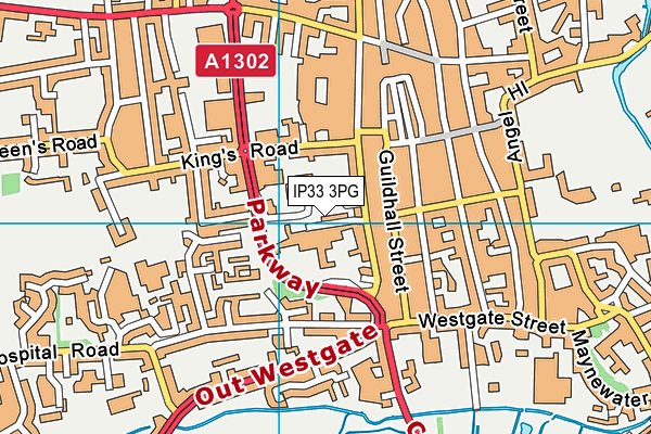 IP33 3PG map - OS VectorMap District (Ordnance Survey)