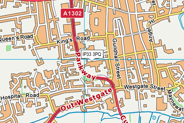 IP33 3PQ map - OS VectorMap District (Ordnance Survey)