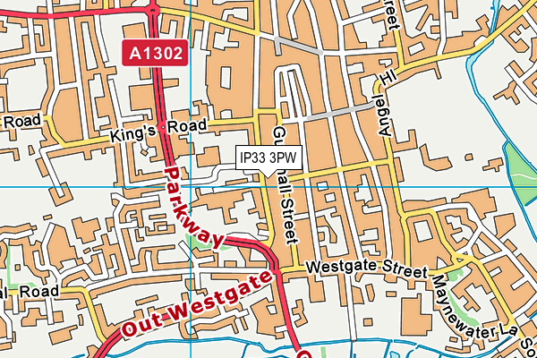 IP33 3PW map - OS VectorMap District (Ordnance Survey)