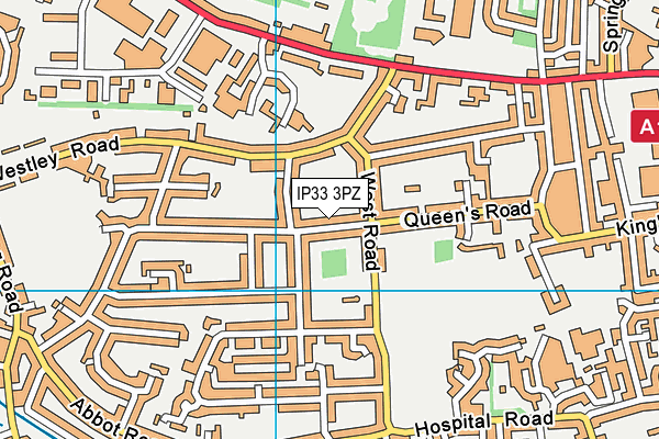 IP33 3PZ map - OS VectorMap District (Ordnance Survey)
