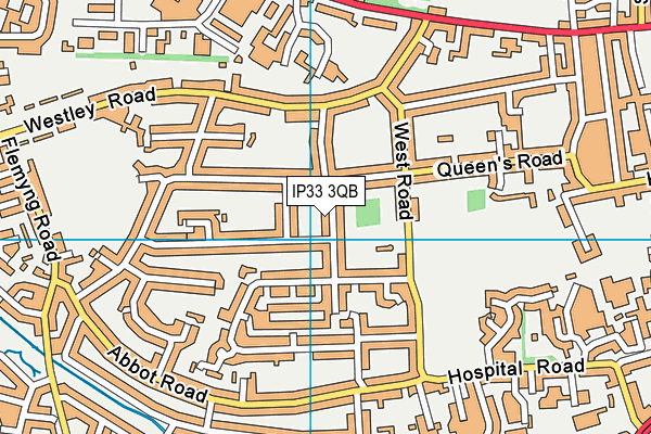 IP33 3QB map - OS VectorMap District (Ordnance Survey)