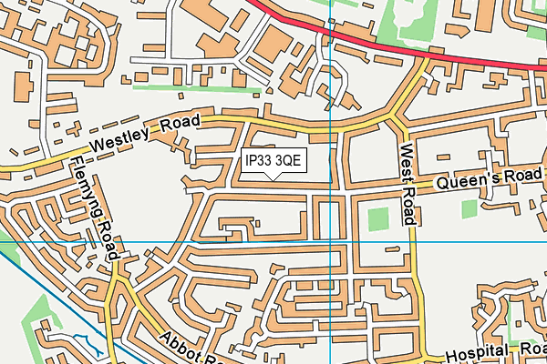 IP33 3QE map - OS VectorMap District (Ordnance Survey)