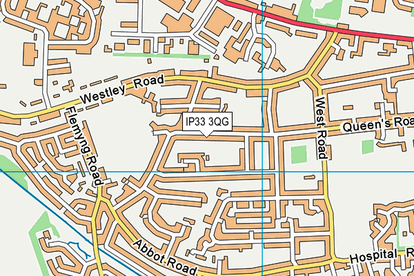 IP33 3QG map - OS VectorMap District (Ordnance Survey)