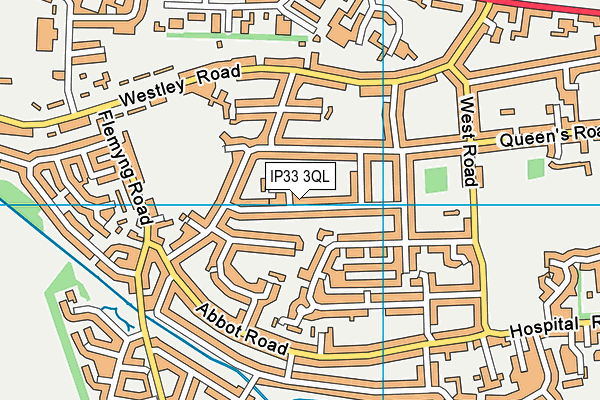IP33 3QL map - OS VectorMap District (Ordnance Survey)