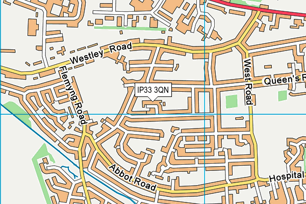 IP33 3QN map - OS VectorMap District (Ordnance Survey)