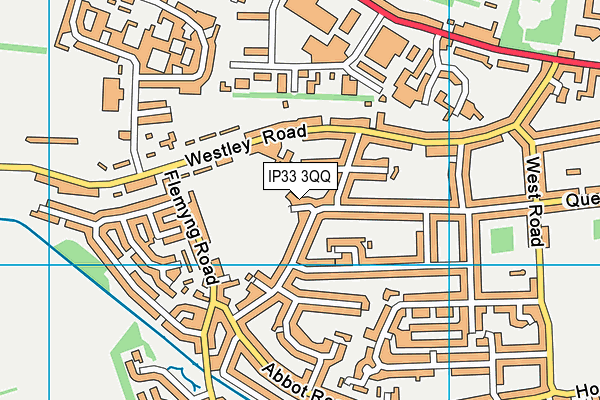 IP33 3QQ map - OS VectorMap District (Ordnance Survey)