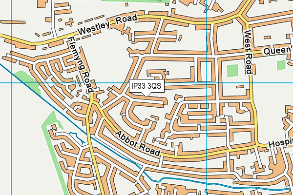 IP33 3QS map - OS VectorMap District (Ordnance Survey)