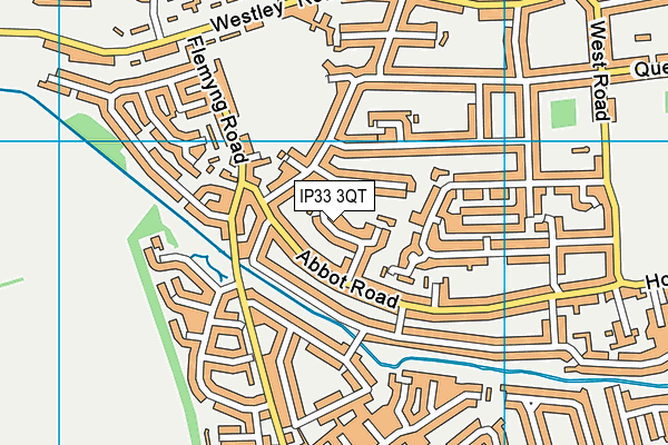 IP33 3QT map - OS VectorMap District (Ordnance Survey)