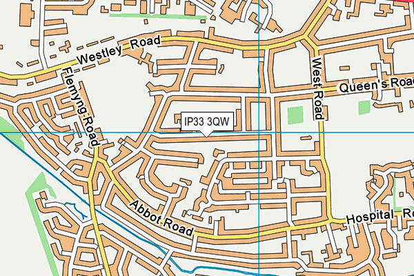 IP33 3QW map - OS VectorMap District (Ordnance Survey)