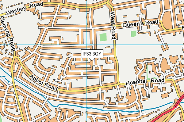 IP33 3QY map - OS VectorMap District (Ordnance Survey)