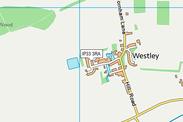 IP33 3RA map - OS VectorMap District (Ordnance Survey)