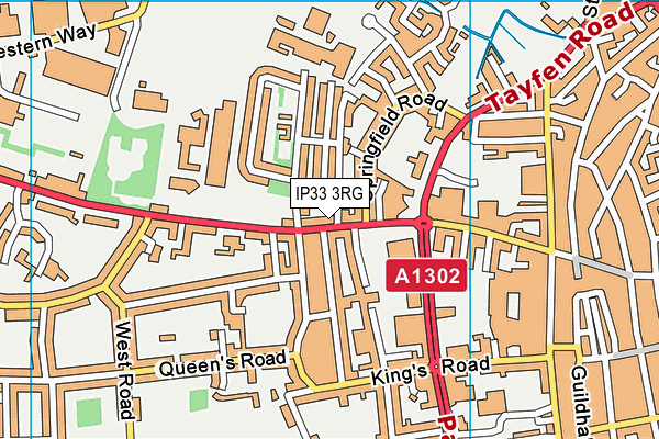 IP33 3RG map - OS VectorMap District (Ordnance Survey)