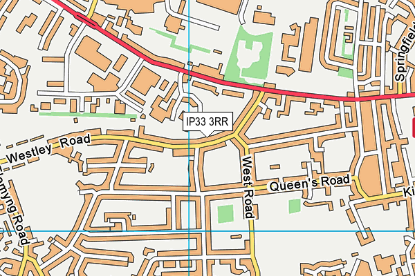 Risbygate Sports Club map (IP33 3RR) - OS VectorMap District (Ordnance Survey)