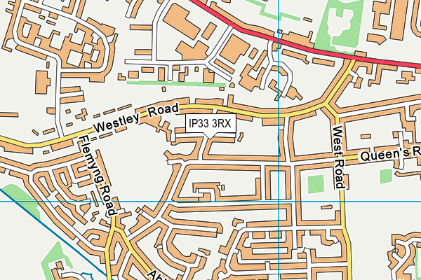 IP33 3RX map - OS VectorMap District (Ordnance Survey)