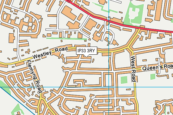 IP33 3RY map - OS VectorMap District (Ordnance Survey)