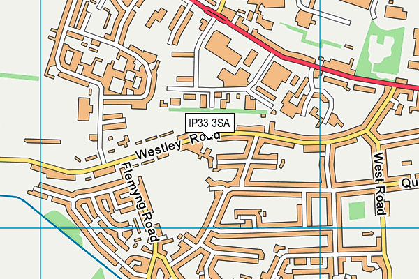 IP33 3SA map - OS VectorMap District (Ordnance Survey)