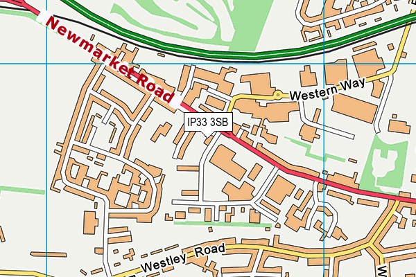 IP33 3SB map - OS VectorMap District (Ordnance Survey)