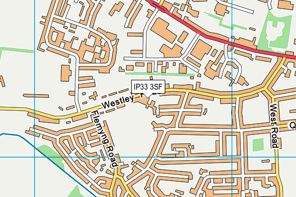 IP33 3SF map - OS VectorMap District (Ordnance Survey)