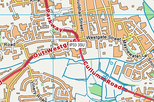 IP33 3SU map - OS VectorMap District (Ordnance Survey)