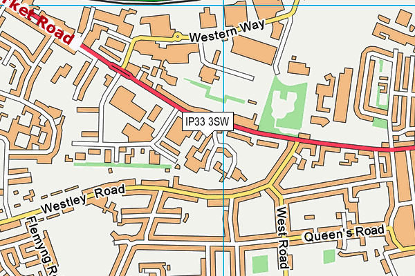 IP33 3SW map - OS VectorMap District (Ordnance Survey)