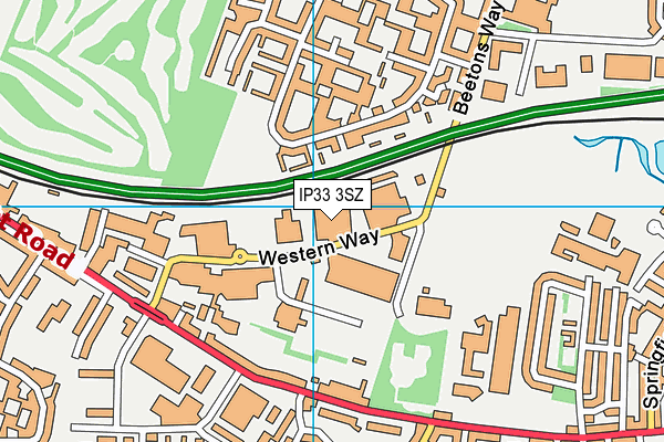 IP33 3SZ map - OS VectorMap District (Ordnance Survey)