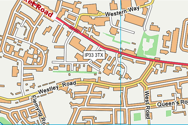 IP33 3TX map - OS VectorMap District (Ordnance Survey)