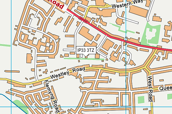 IP33 3TZ map - OS VectorMap District (Ordnance Survey)