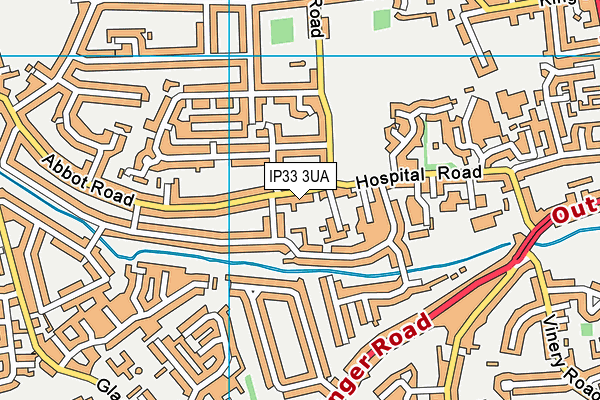 IP33 3UA map - OS VectorMap District (Ordnance Survey)