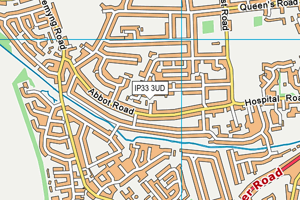 IP33 3UD map - OS VectorMap District (Ordnance Survey)