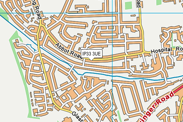 IP33 3UE map - OS VectorMap District (Ordnance Survey)