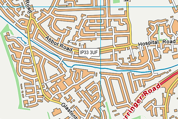 IP33 3UF map - OS VectorMap District (Ordnance Survey)