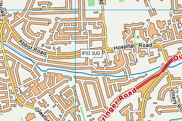 IP33 3UG map - OS VectorMap District (Ordnance Survey)