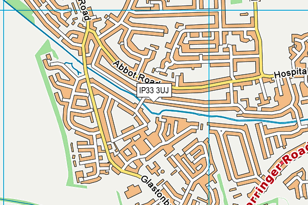 IP33 3UJ map - OS VectorMap District (Ordnance Survey)