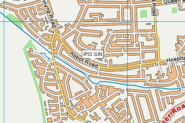 IP33 3UN map - OS VectorMap District (Ordnance Survey)