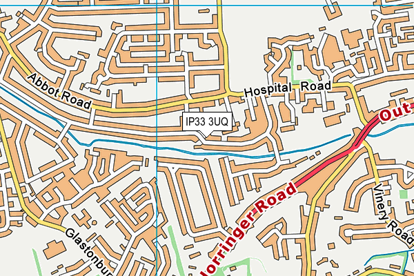 IP33 3UQ map - OS VectorMap District (Ordnance Survey)