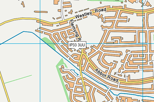 IP33 3UU map - OS VectorMap District (Ordnance Survey)