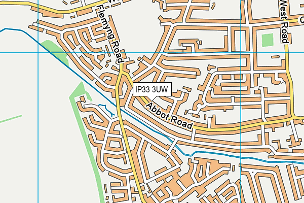 IP33 3UW map - OS VectorMap District (Ordnance Survey)