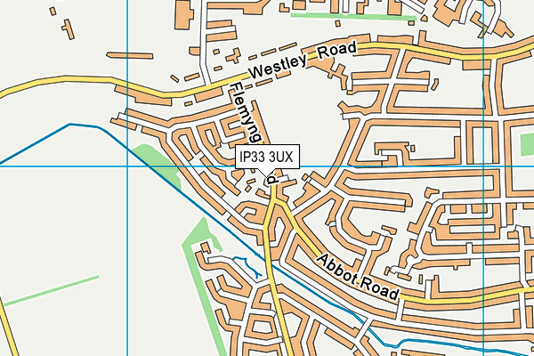 IP33 3UX map - OS VectorMap District (Ordnance Survey)