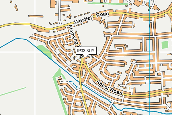 IP33 3UY map - OS VectorMap District (Ordnance Survey)
