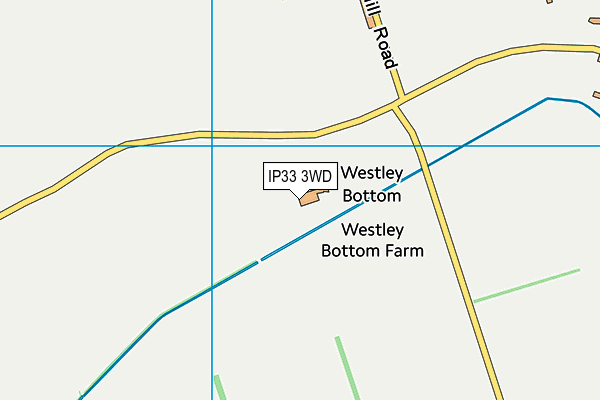 IP33 3WD map - OS VectorMap District (Ordnance Survey)