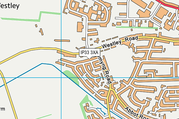 IP33 3XA map - OS VectorMap District (Ordnance Survey)