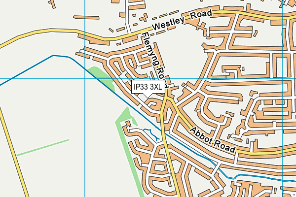 IP33 3XL map - OS VectorMap District (Ordnance Survey)