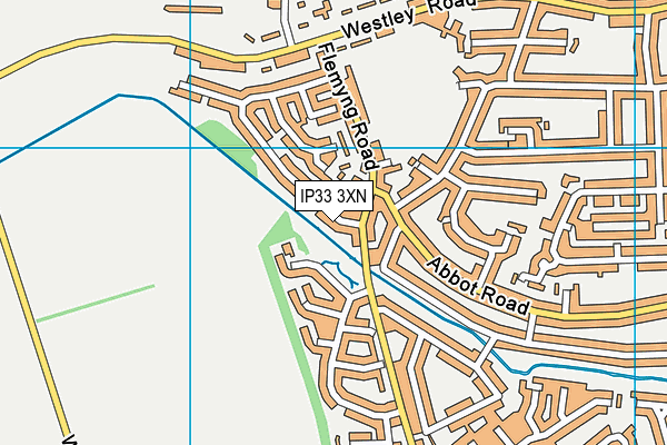 IP33 3XN map - OS VectorMap District (Ordnance Survey)