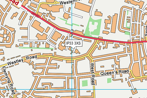 IP33 3XS map - OS VectorMap District (Ordnance Survey)