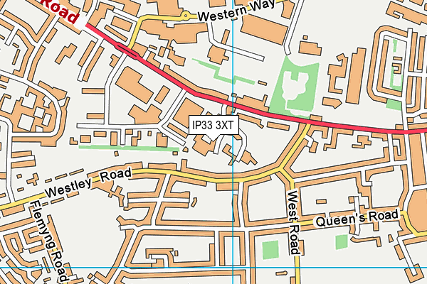 IP33 3XT map - OS VectorMap District (Ordnance Survey)