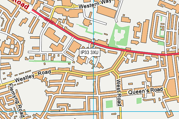 IP33 3XU map - OS VectorMap District (Ordnance Survey)