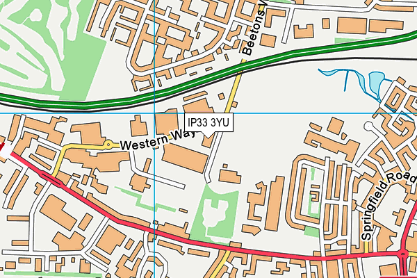 Abbeygate Sixth Form College map (IP33 3YU) - OS VectorMap District (Ordnance Survey)
